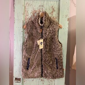 Women’s Simply Southern NWT zip up Sherpa vest sz S vest #western #winter